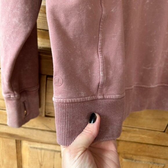 Lululemon Women's Size 4 Scuba Pullover Washed Quicksand Pink Purple Hoodie Hood - Picture 11 of 11